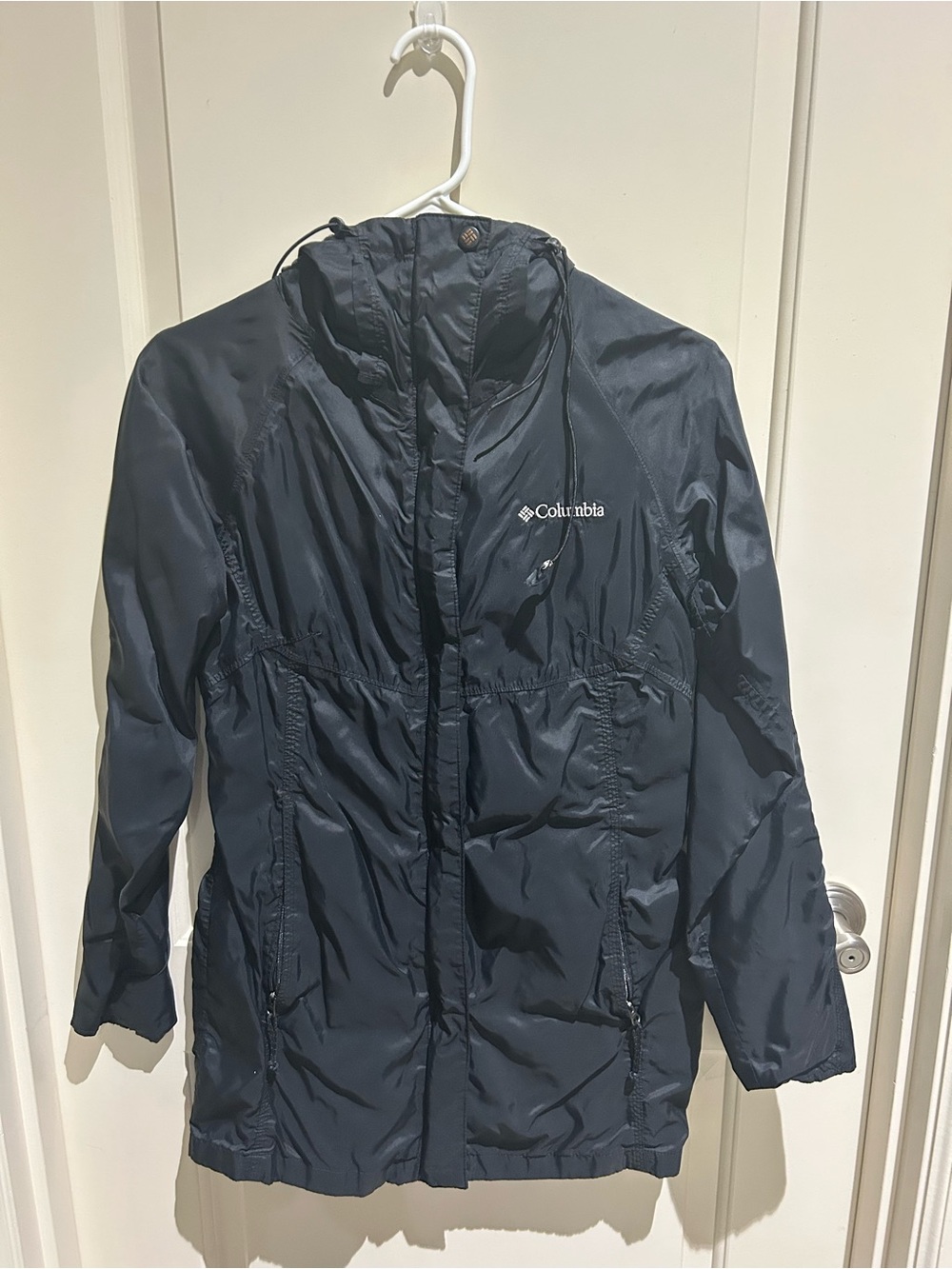 Columbia Black Hooded Women's Raincoat Jacket